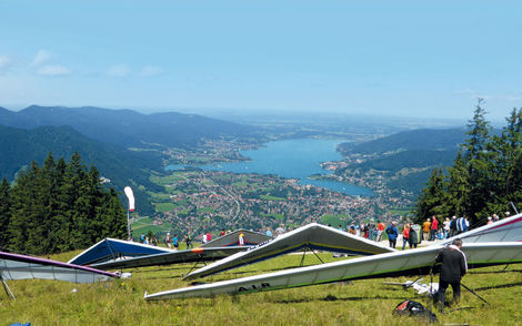 Drachenflieger am Wallberghang vor dem Start