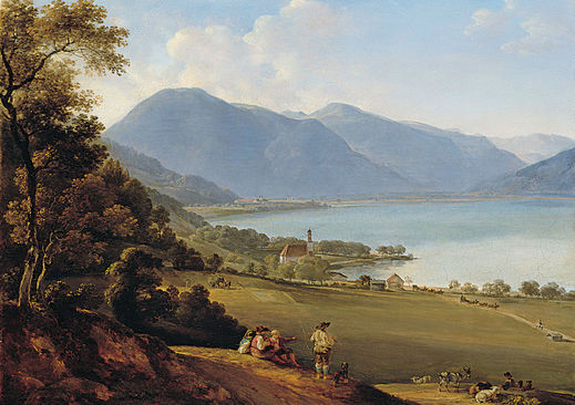 Wilhelm Scheuchzer, Blick vom Paraplui gegen Egern, 1835 